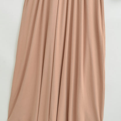 Women's Maxi Wrap Dress with Tailored Wrap Section and Long Sleeves EVA-US