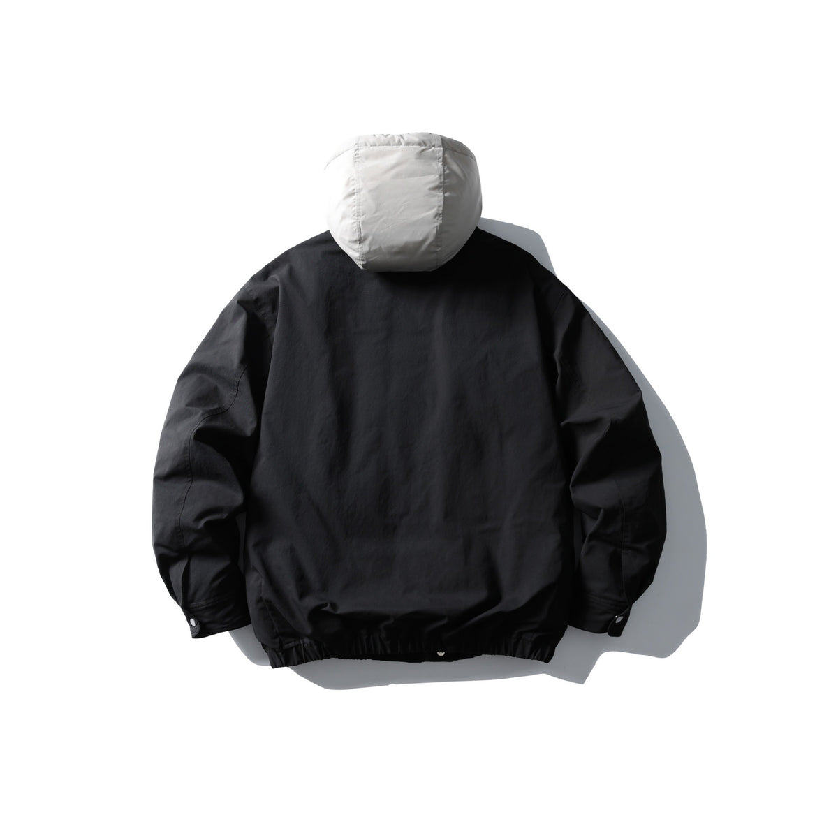Men's padded transitional jacket with contrasting hood and elastic hem EVA-US