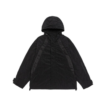 Unisex Oversize Utility Parka with Hood, Mesh Inserts and Concealed Front Flap EVA-US