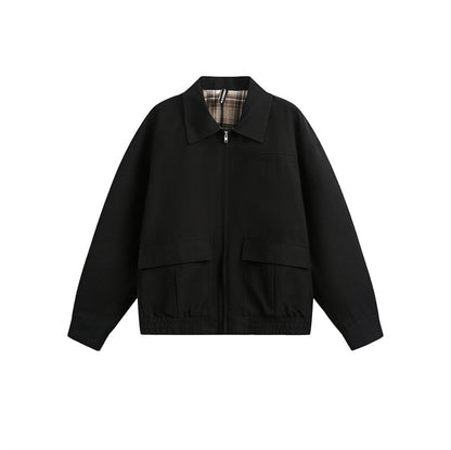 Unisex Lightweight Boxy Field Blouson in Utility Look with Patch Flap Pockets and Elastic Hem EVA-US