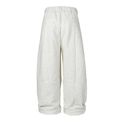 Women Wide High-Waist Jogging Pants made of French Terry with Cuffed Hem