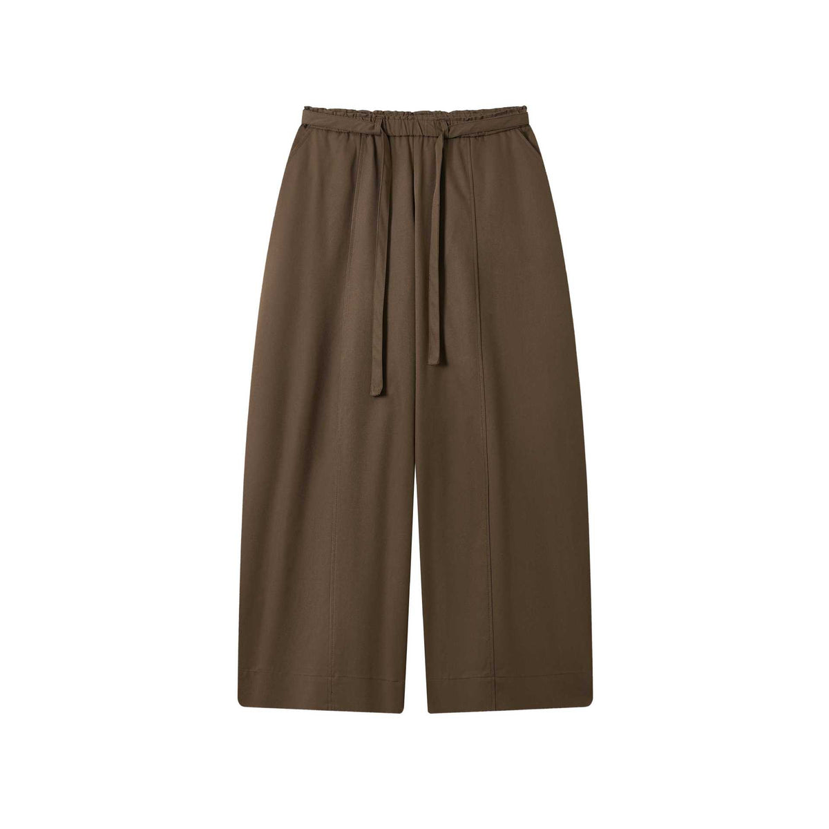 Women's culotte pants with high waist, wide leg, and tie belt EVA-US