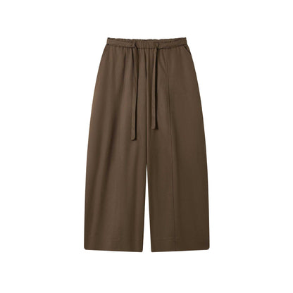 Women's culotte pants with high waist, wide leg, and tie belt EVA-US