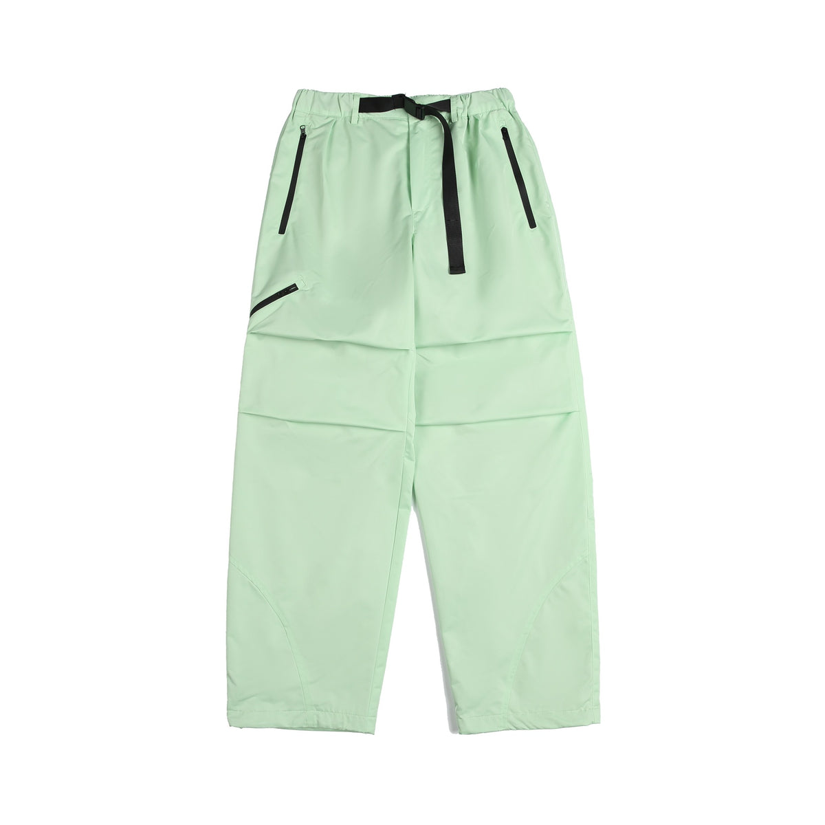 Unisex Technical Cargo Capri Pants with Elastic Waistband, Integrated Belt, and Waterproof Zippers EVA-US