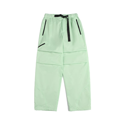 Unisex Technical Cargo Capri Pants with Elastic Waistband, Integrated Belt, and Waterproof Zippers EVA-US