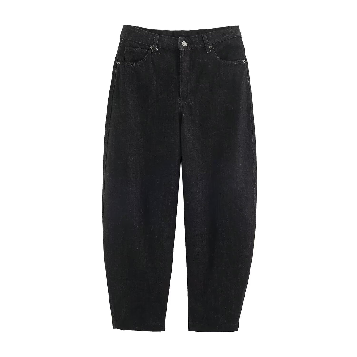 Women Highwaist Relaxed Tapered Jeans with Conical Leg EVA-US