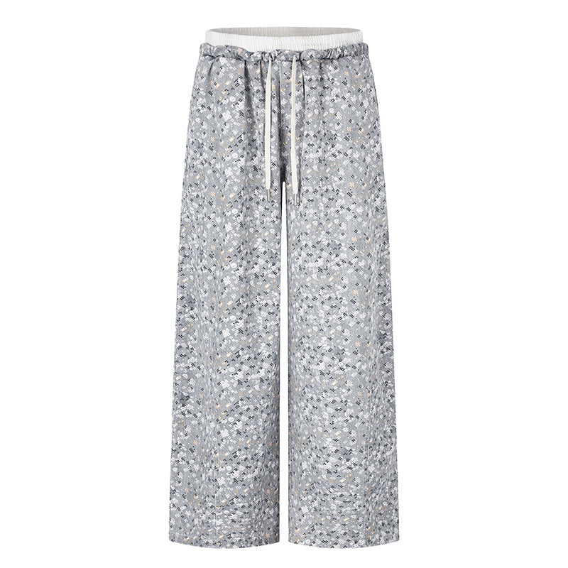 Ladies Palazzo Glitter Pants with Elastic Waistband and Drawstring EVA-US