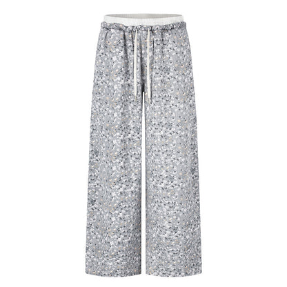Ladies Palazzo Glitter Pants with Elastic Waistband and Drawstring EVA-US