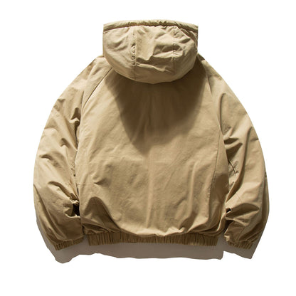 Unisex Oversized padded hoodie jacket with elastic hem and concealed pockets EVA-US