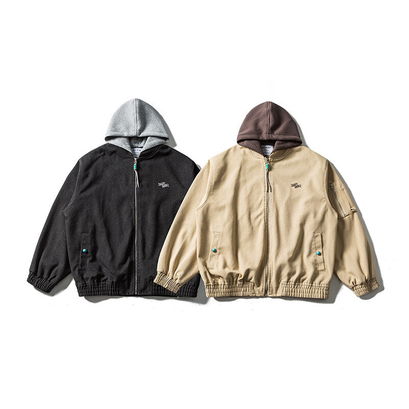 Unisex Oversize Canvas Hoodie with Utility Arm Pocket and Elastic Cuffs EVA-US