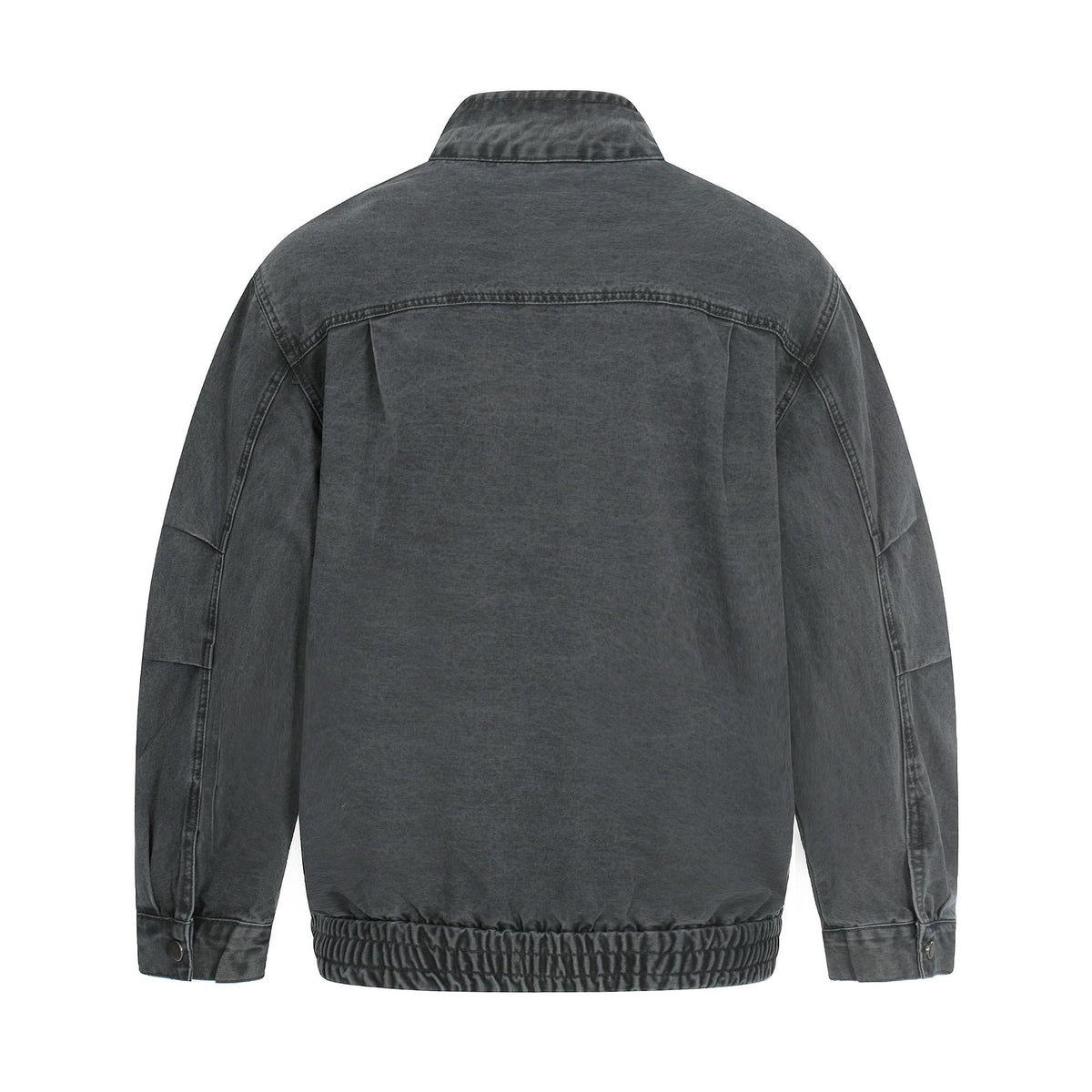 Men's short-cut field bomber in vintage canvas with stand-up collar and large flap pockets