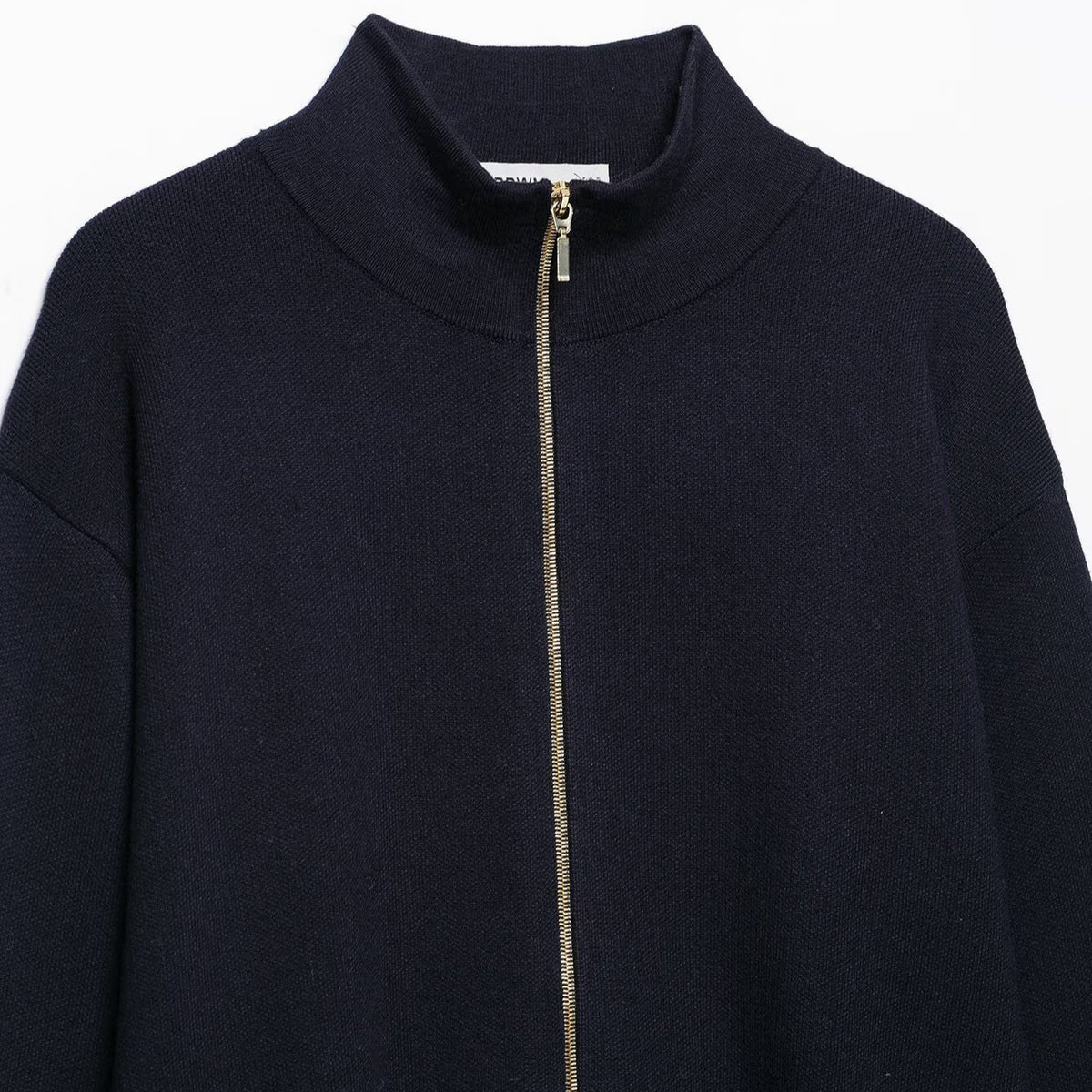 Women's Cropped Cardigan with Stand-up Collar and Full Zip EVA-US