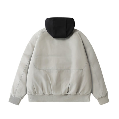 Men's Boxy Utility Bomber with quilted thermal insulation, integrated hood, and concealed zippers EVA-US
