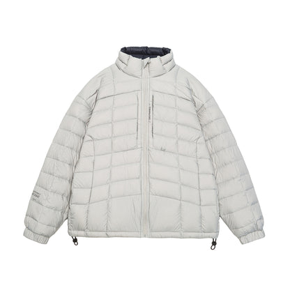 Men's short quilted insulation jacket with high stand-up collar and drawstring hem EVA-US