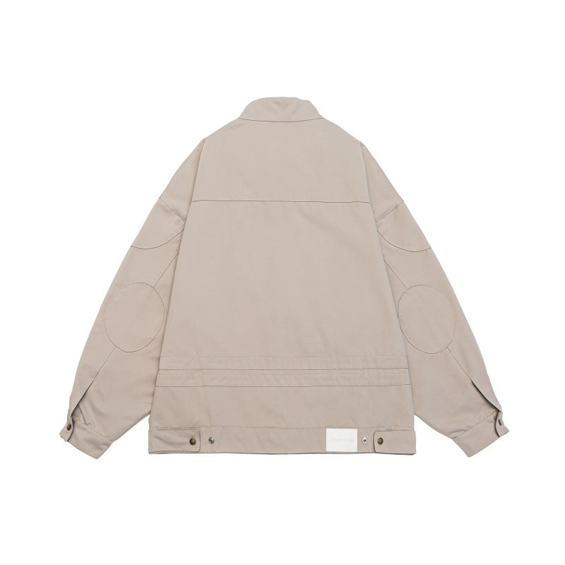 Unisex Boxy-Zip jacket in oversized cut with stand-up collar and tonal logo embossing EVA-US