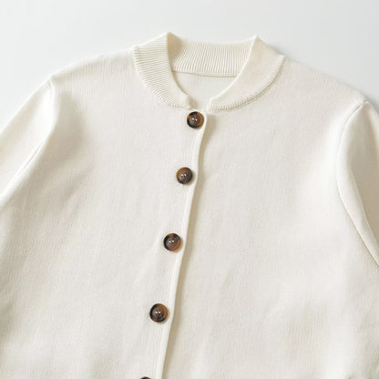 Women's loose-fitting bomber-style cardigan with button placket and ribbed cuffs EVA-US