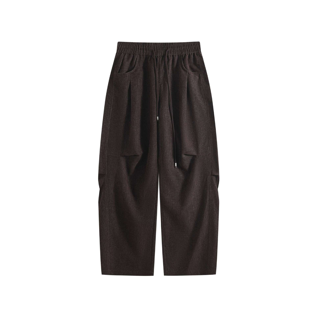 Women's Wide Cropped Comfort Cargo Pants with Elastic Drawstring Waist and Patch Pockets EVA-US