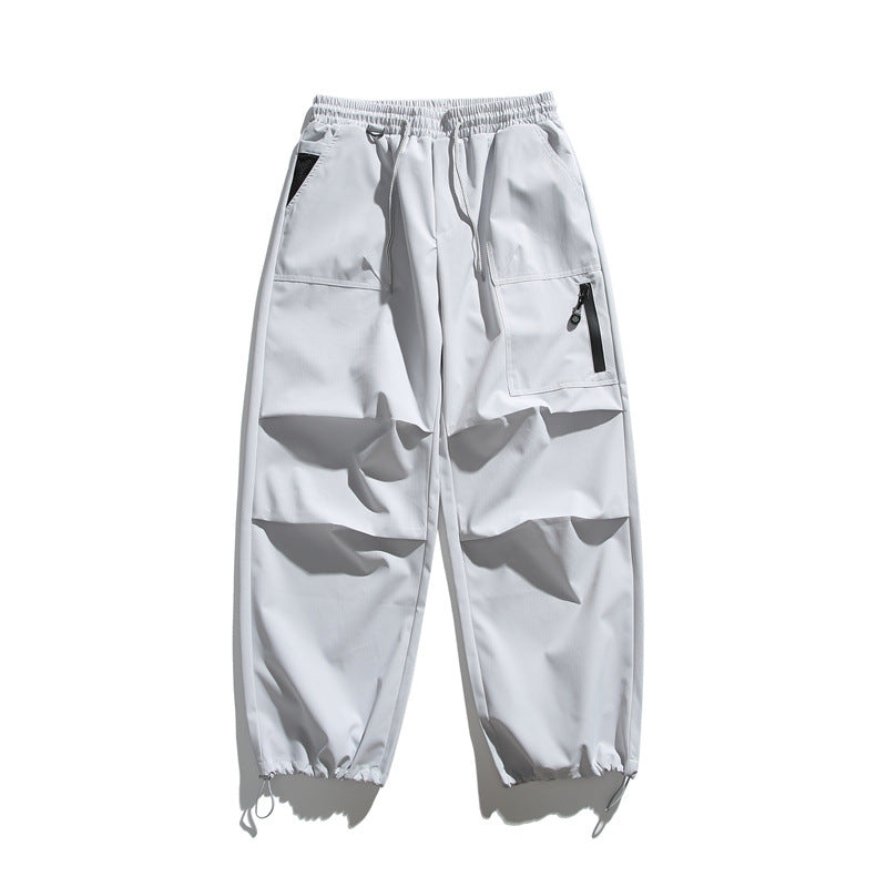 Unisex Technical Cargo Jogger Pants with Elastic Waistband, Zipper Pocket and Drawstring EVA-US