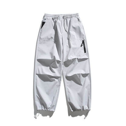 Unisex Technical Cargo Jogger Pants with Elastic Waistband, Zipper Pocket and Drawstring EVA-US