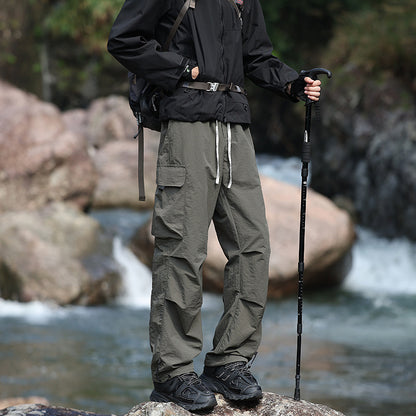 Men's Lightweight Technical Cargo Trekking Pants with Drawstring Waistband, Reinforced Hem Edges, and Adjustable Leg Opening EVA-US