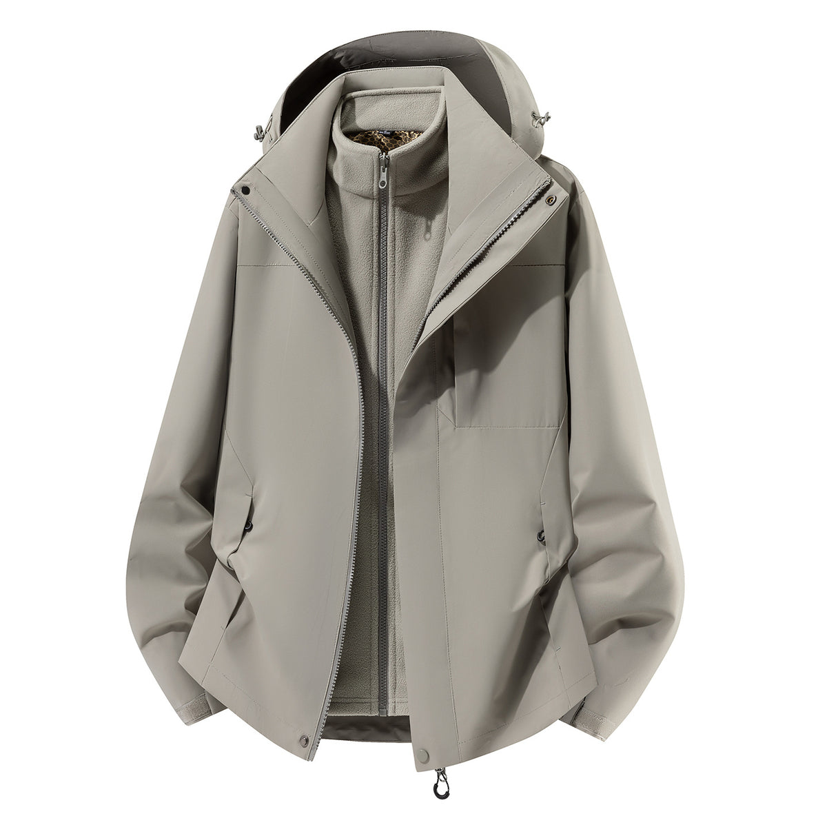 Women two-in-one softshell rain jacket with detachable fleece lining and hood EVA-US