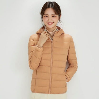 Women's Ultra-light Quilted Hooded Jacket with Ultra-flat Thermal Wadding EVA-US