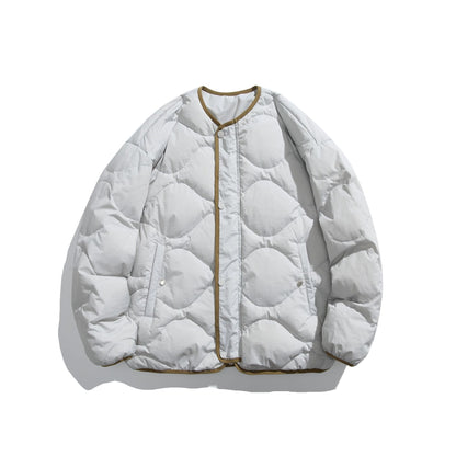 Unisex Boxy quilted liner jacket in oversized style with round neckline EVA-US