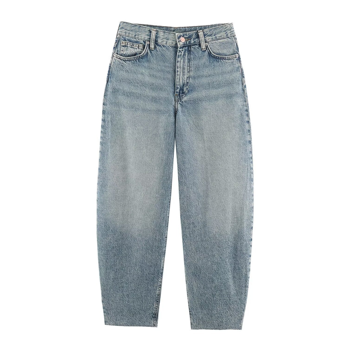 Women Highwaist Relaxed Tapered Jeans with Conical Leg EVA-US
