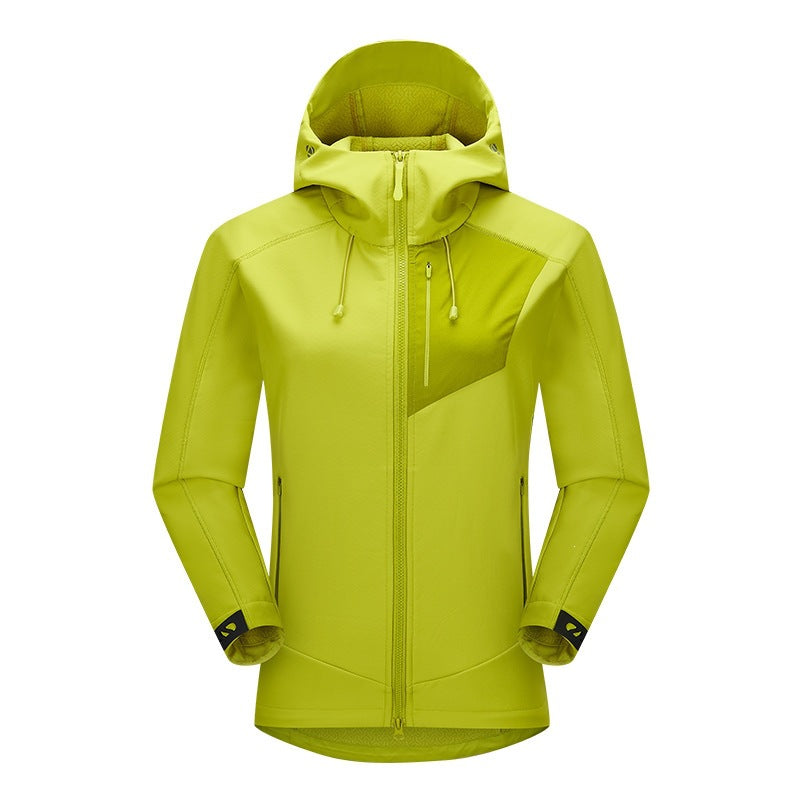 Men's Softshell Trekking Jacket with Hood breathable windproof stretch EVA-US