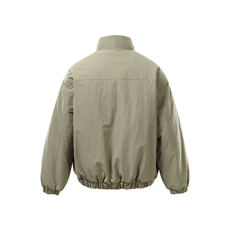 Unisex Boxy Zip Blouson Jacket with windproof microfiber cover, high stand-up collar and two-way zipper EVA-US