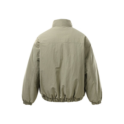 Unisex Boxy Zip Blouson Jacket with windproof microfiber cover, high stand-up collar and two-way zipper EVA-US