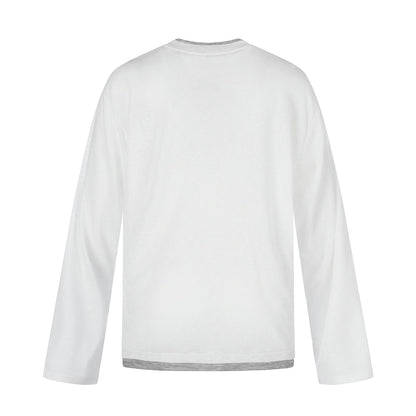 Women's long-sleeve shirt with illustrative horse print and layered look EVA-US