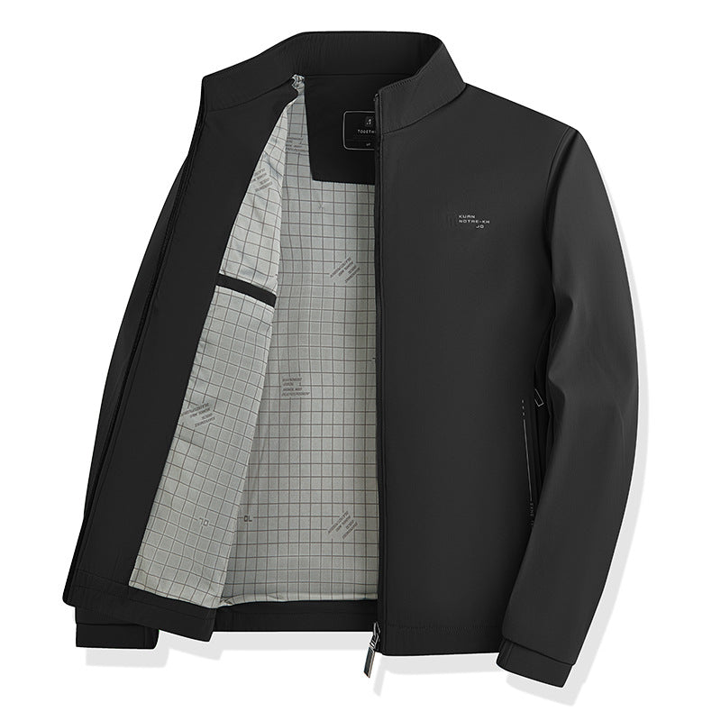 Men's Urban Stand-up Collar Blouson with Minimalist Softshell Look EVA-US
