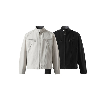 Men's short jacket with stand-up collar and zip pockets EVA-US