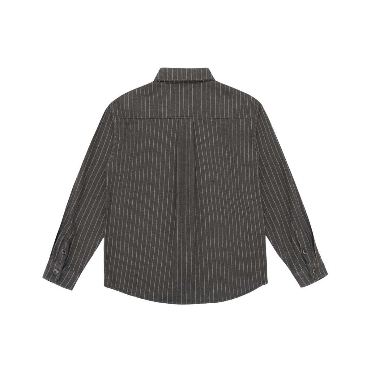 Women Oversized Shirt Jacket with distinctive shoulder yoke and pinstripes EVA-US