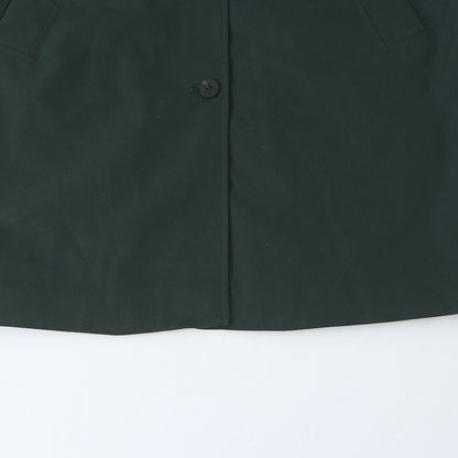 Women's Water-Repellent Trench-Inspired Coat with Shirt Collar and Patch Pockets EVA-US