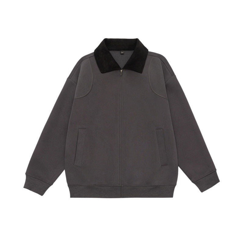 Unisex Oversize Zip jacket with cord collar and built-in side pockets EVA-US