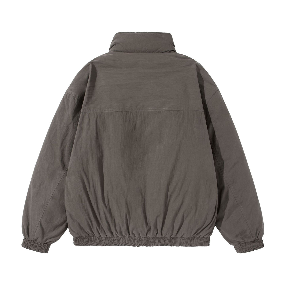Unisex Short-cut quilted boxy blouson jacket with high stand-up collar and utility flap pockets EVA-US