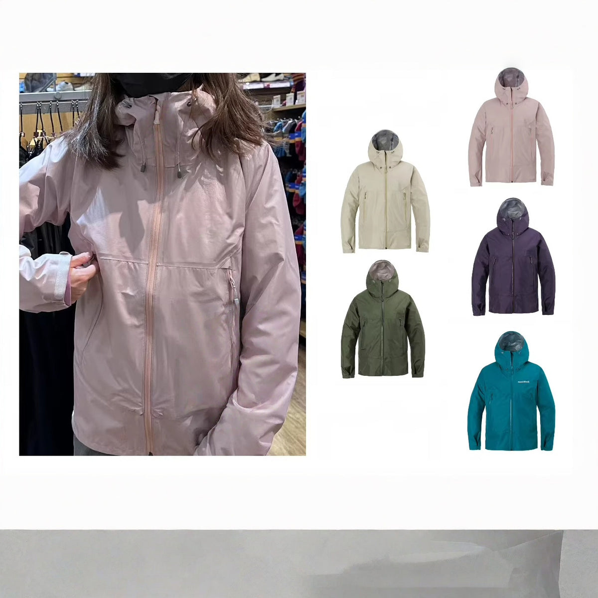 Men's lightweight breathable two-layer rain softshell jacket with adjustable hood and chest pocket EVA-US