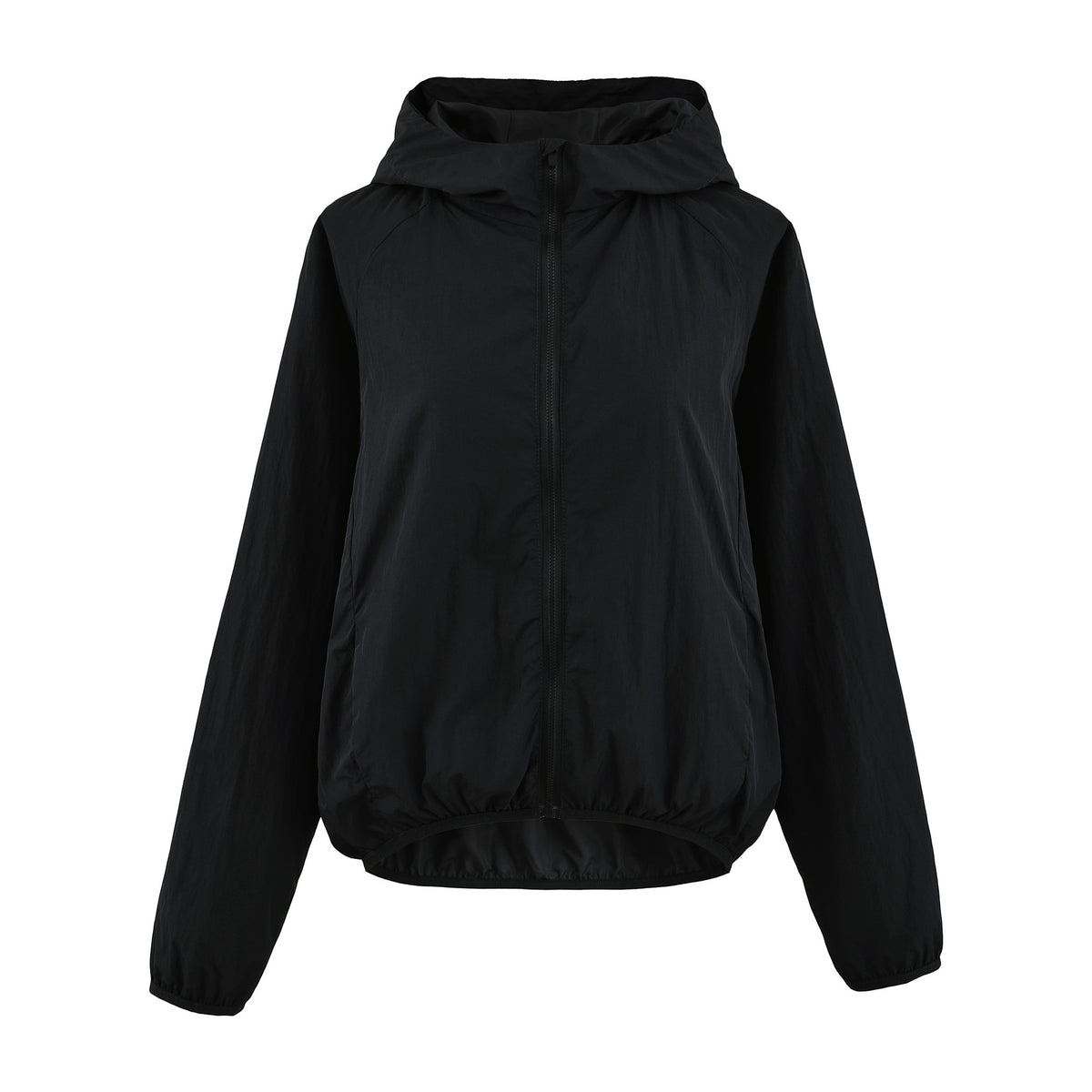 Women's Ultralight Hooded Windbreaker with Extended Back Hem and Elastic Hem EVA-US