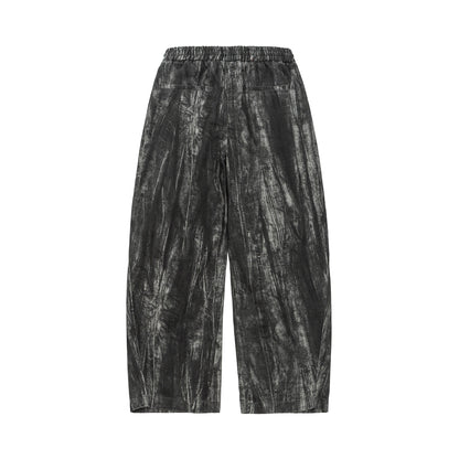 Men's Asymmetrical Harem Pants with Pleated Layers and Drawstring EVA-US
