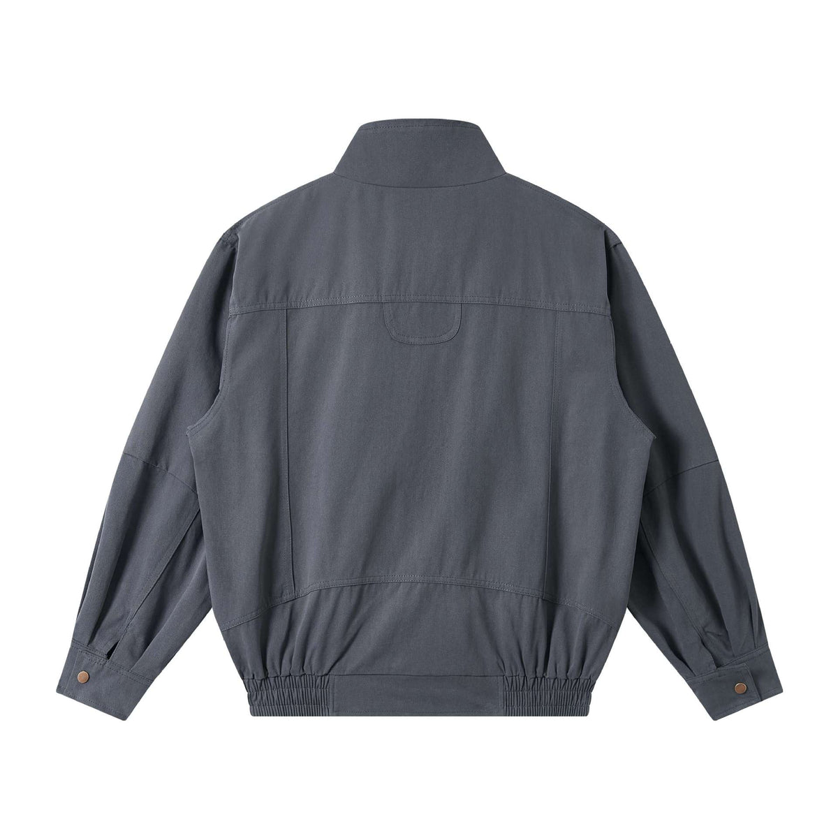 Men's Lightweight Canvas Field Jacket with Stand-Up Collar, Concealed Zipper and Elastic Hem EVA-US