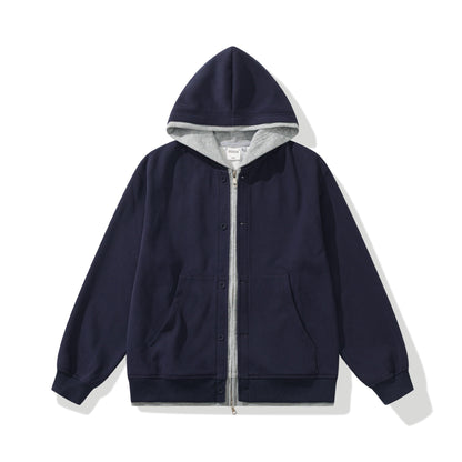 Unisex Boxy-Hooded Zip Jacket made of French Terry EVA-US