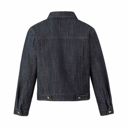 Women's denim jacket with decorative studs and precise decorative seams EVA-US