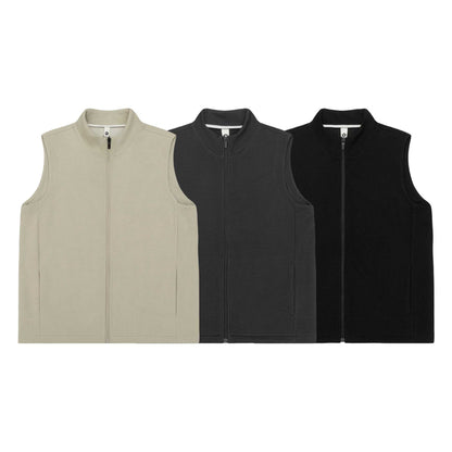 Women Sleeveless Knit Vest with Stand-Up Collar and Full-Length Zipper EVA-US