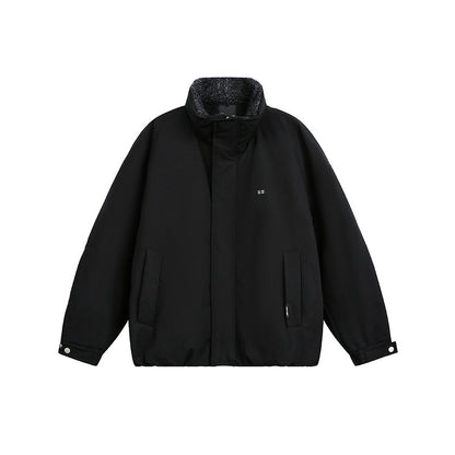 Men's Oversize Quilted Jacket with High Collar and Teddy Lining EVA-US