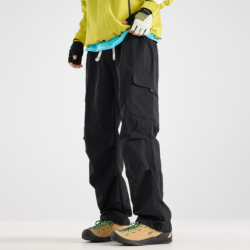 Men's Lightweight Technical Cargo Trekking Pants with Drawstring Waist, Utility Pockets and Adjustable Leg Openings EVA-US