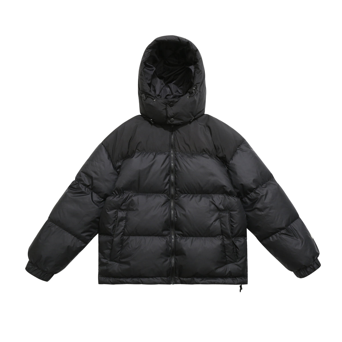 Men's Short Boxy Padded Jacket with High Hood, Drawstring and Elastic Sleeve Cuffs EVA-US