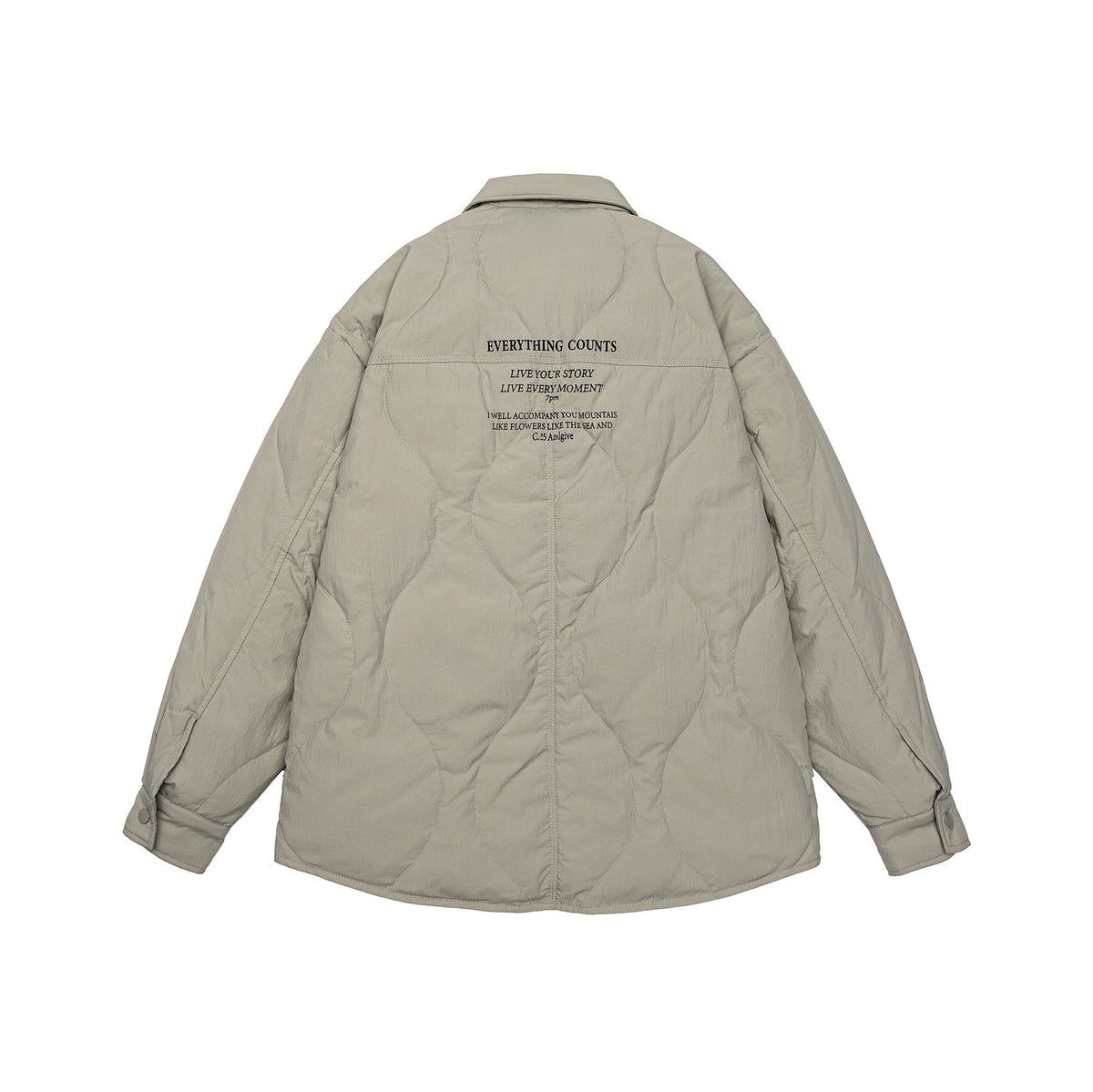Men's Quilted Oversized Shirt Jacket with Quilting, Snap Buttons, and Chest Pockets EVA-US