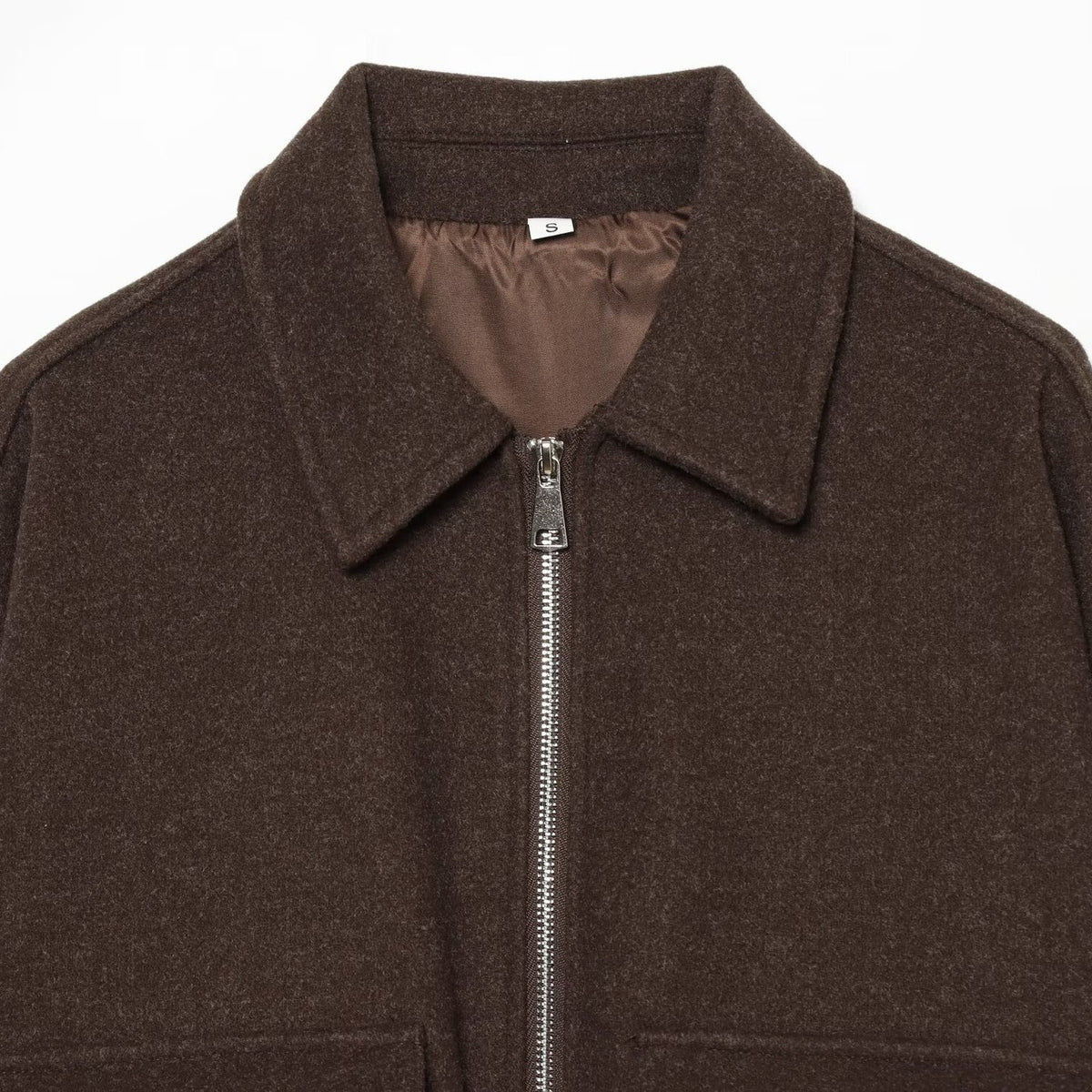 Ladies short jacket made of wool blend with zipper, flap pockets and elastic hem EVA-US